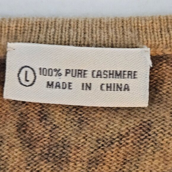 Neiman Marcus 100% Pure Cashmere Sweater Size Small Leopard Print Brown Preppy - Picture 6 of 8